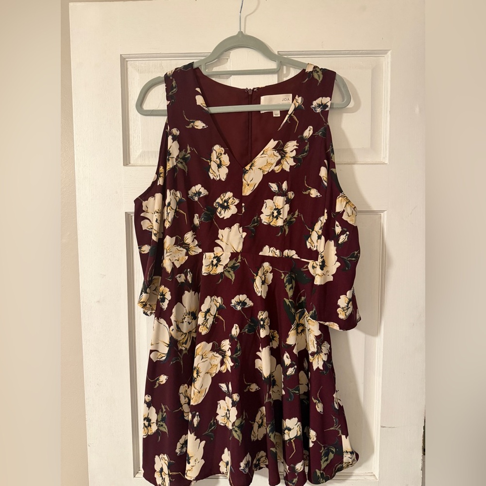 J.O.A. Burgundy Floral Dress